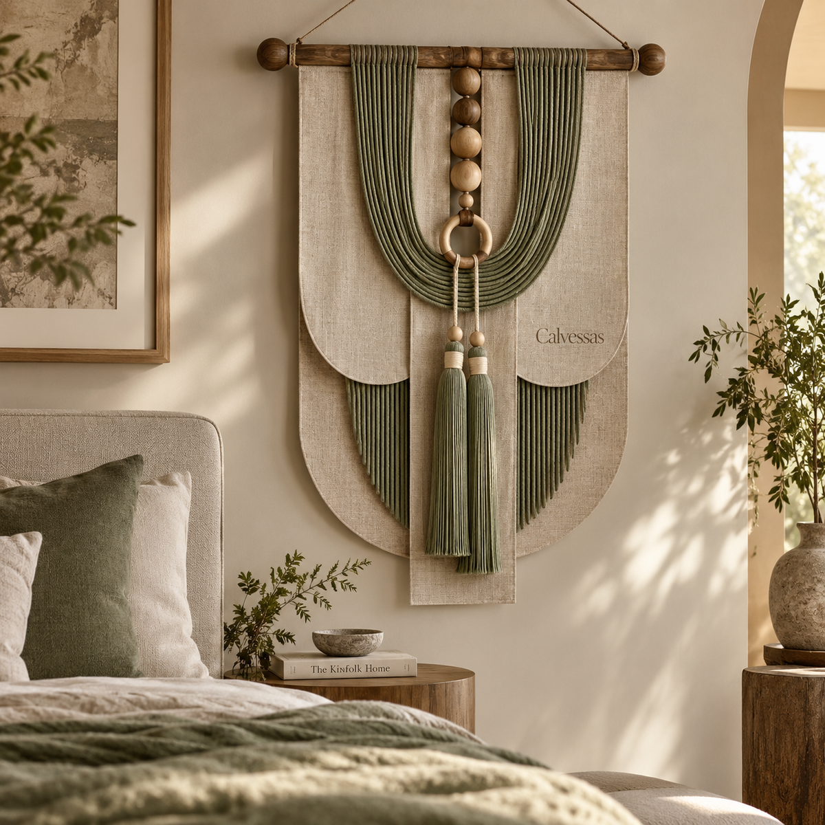 Calvessas™ SageWeave Layered Tassel Wall Hanging
