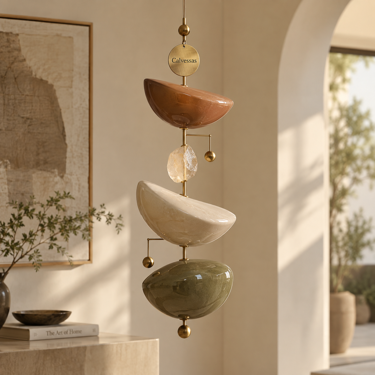 Calvessas™ Solenne Stone Balance Hanging Sculpture