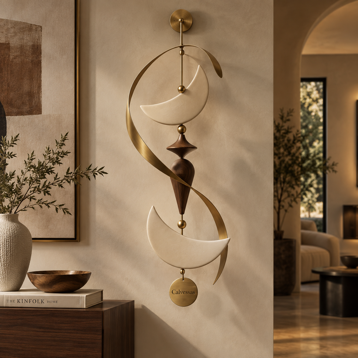 Calvessas™ LunaArc Crescent Sculptural Wall Hanging