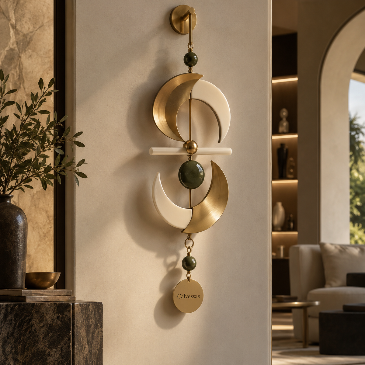 Calvessas™ Lunara Crescent Balance Wall Sculpture