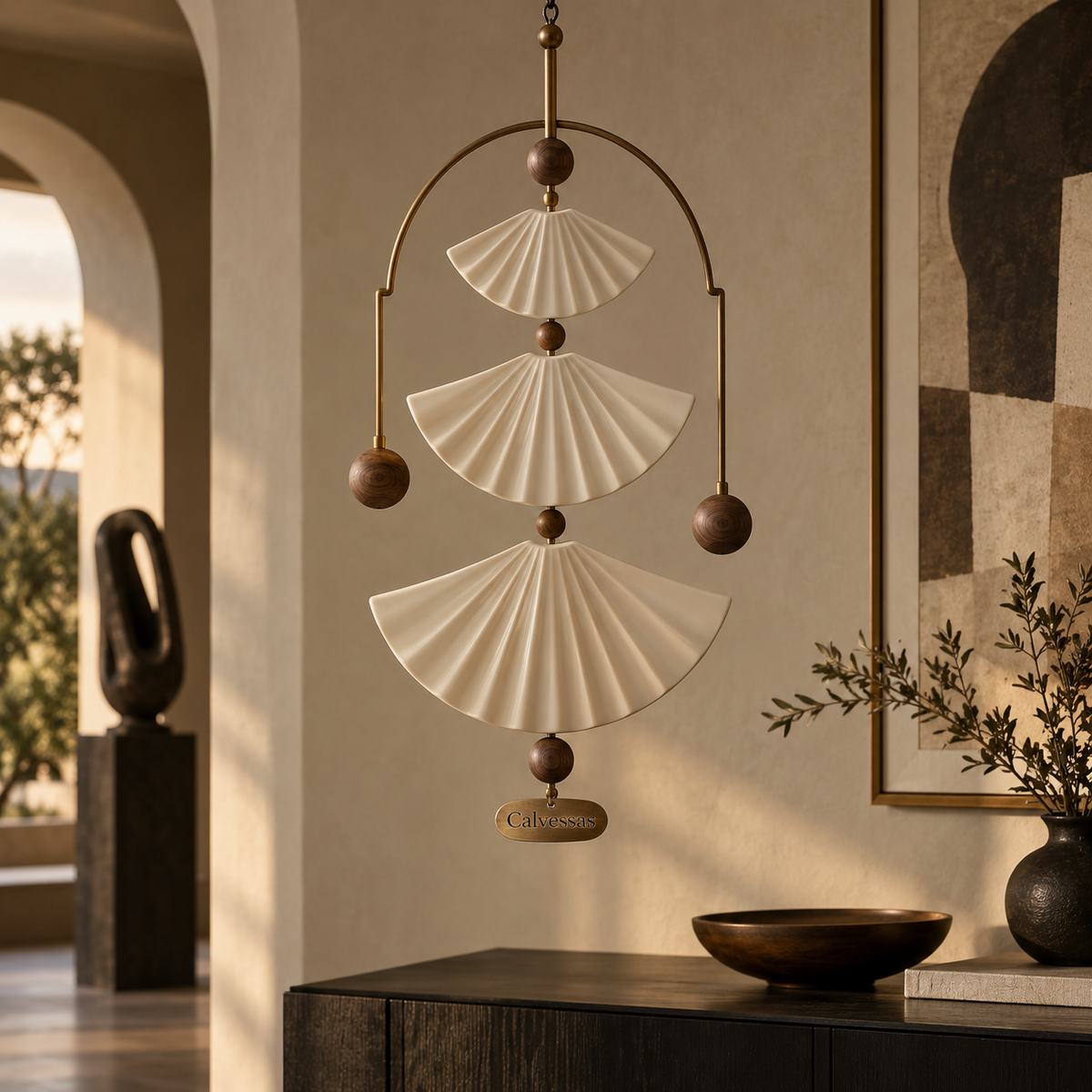 Calvessas™ Aureline Fan Arc Hanging Sculpture