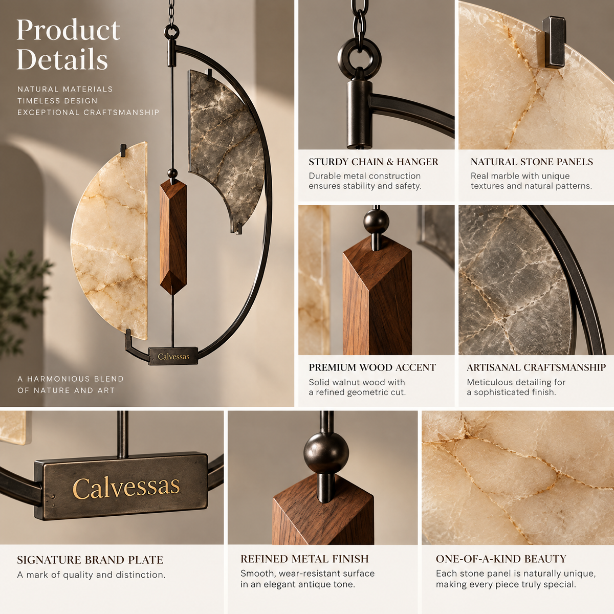 Calvessas™ Solstice Arc Sculptural Hanging Accent