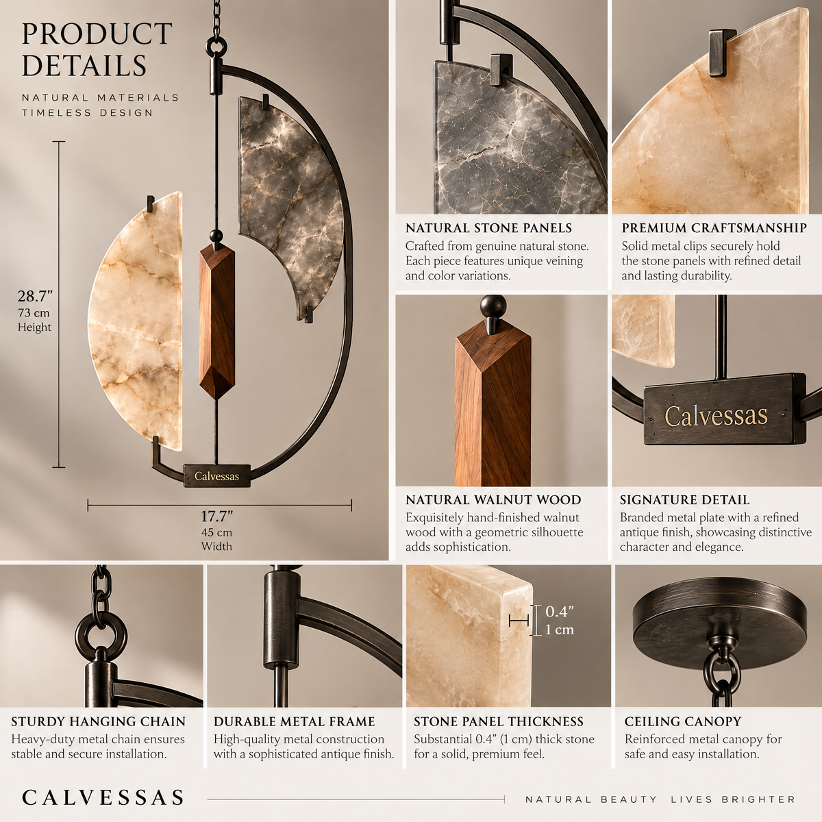 Calvessas™ Solstice Arc Sculptural Hanging Accent