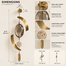 Calvessas™ Aurelia Arc Glass & Stone Hanging Accent