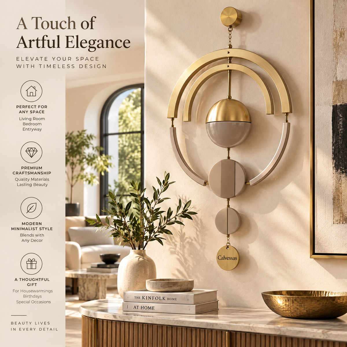 Calvessas™ Aurelia Orbit Arc Hanging Sculpture