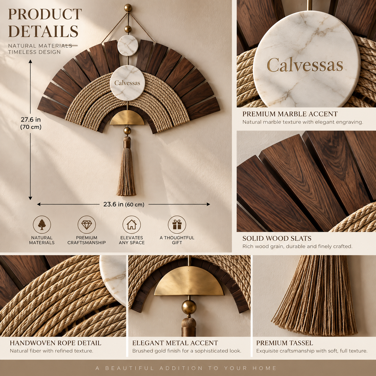 Calvessas™ Serenna Woven Fan Wall Sculpture