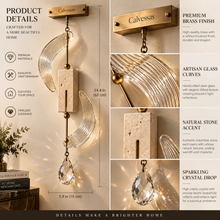 Calvessas™ Lunaris Crystal Arc Hanging Sculpture