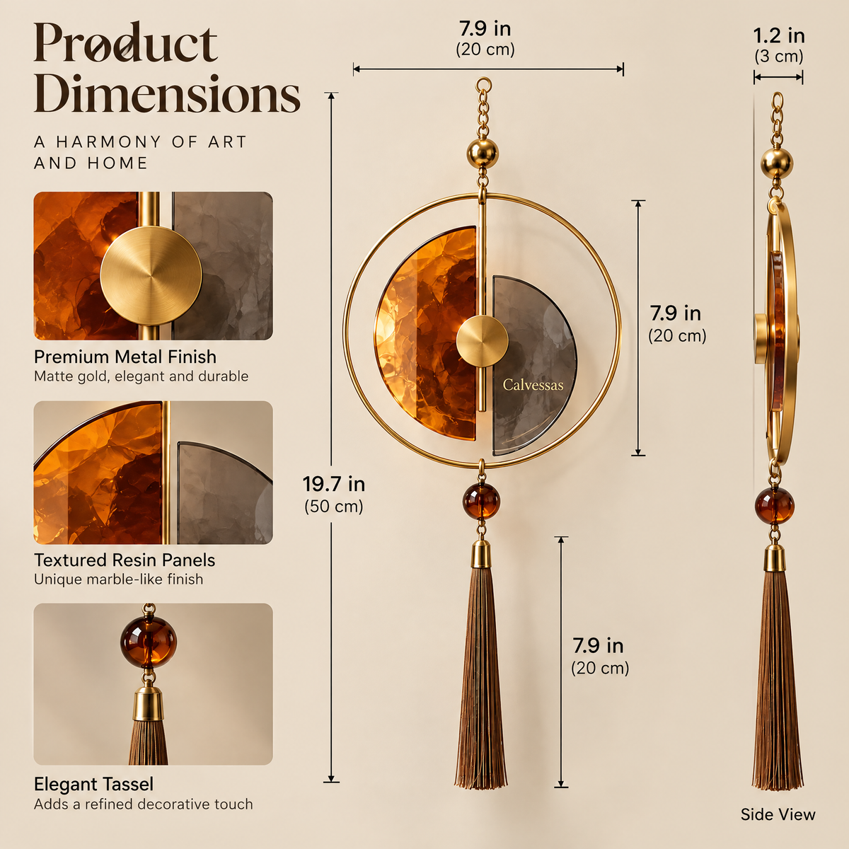 Calvessas™ Solenne Stone Balance Hanging Sculpture