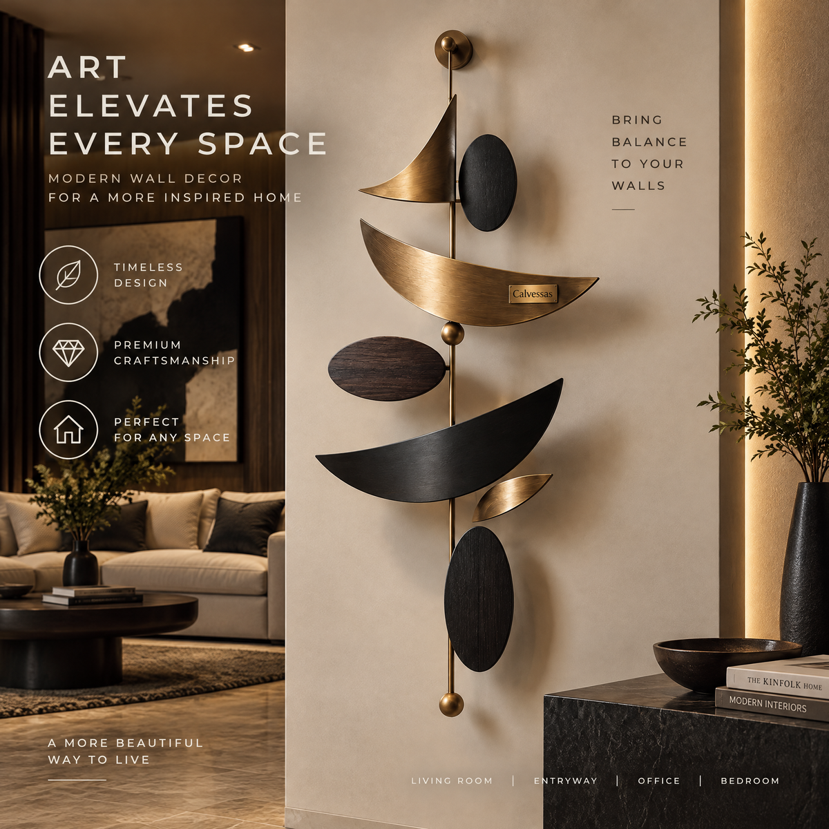 Calvessas™ Nocturne Sails Hanging Sculpture